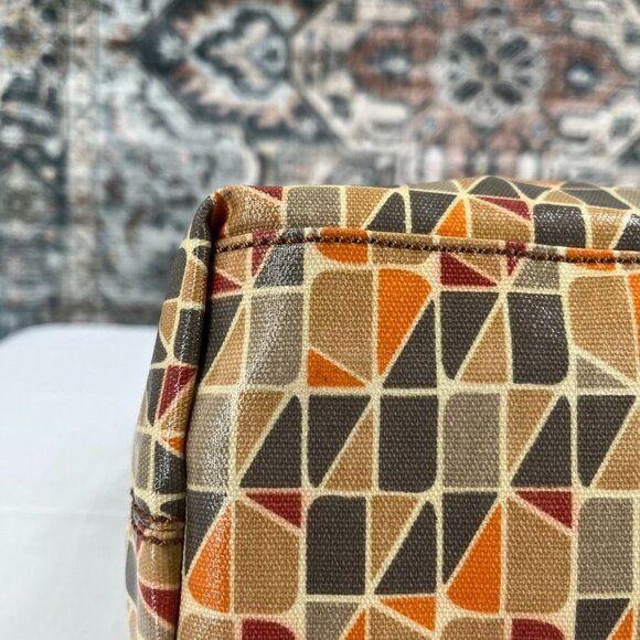 Fossil Key-Per Coated Floral Shoulder Bag Large Leather Trim Color Block - Picture 7 of 16